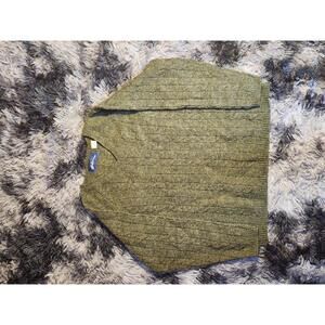 Express Bleus Mens Medium 100% Wool Sweater Green 3D Knit Vintage Grandpa Cosby